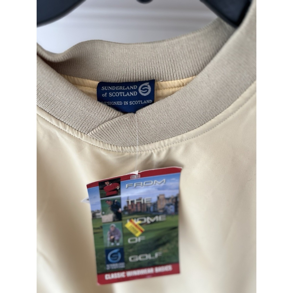 Y2K Vintage Sunderland Of Scotland Mens S Yellow Golf Wind wear Pullover NWT - Picture 3 of 9